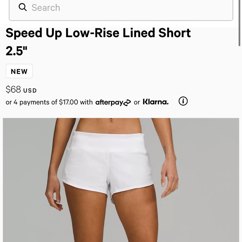 White lululemon shorts